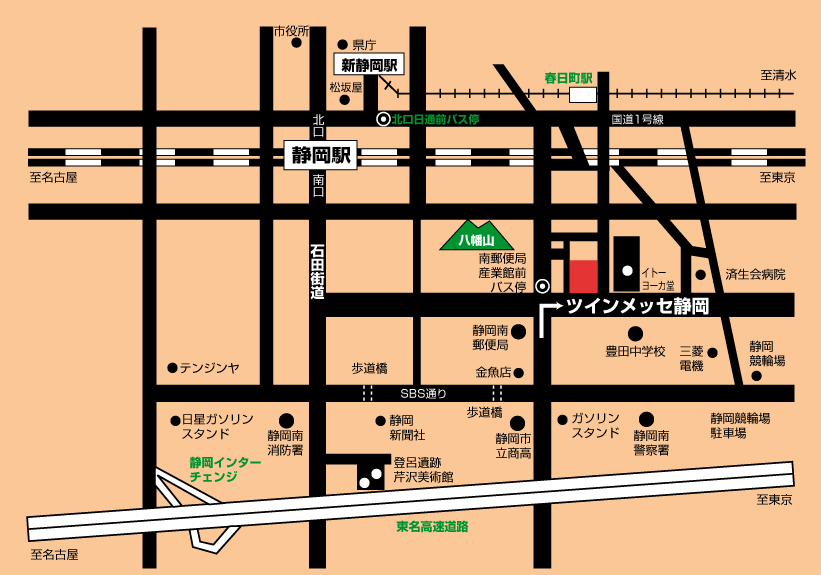 ツインメッセ 静岡の地図