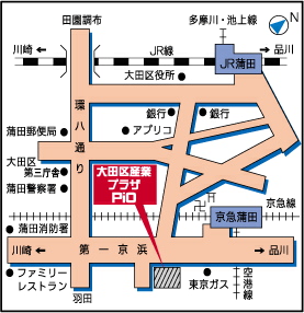 大田区産業プラザの地図
